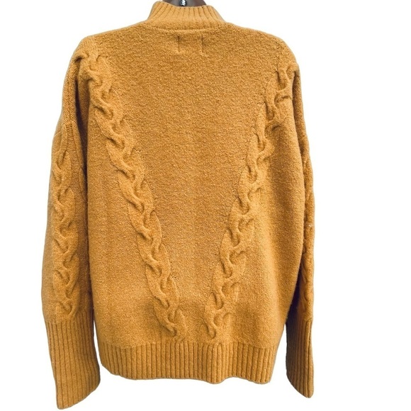 WE ARE SUNDAYS Half Zip Knit Wool Sweater Mock Turtleneck Pearl Accent - Picture 3 of 7